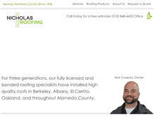 Tablet Screenshot of nicholasroofing.com